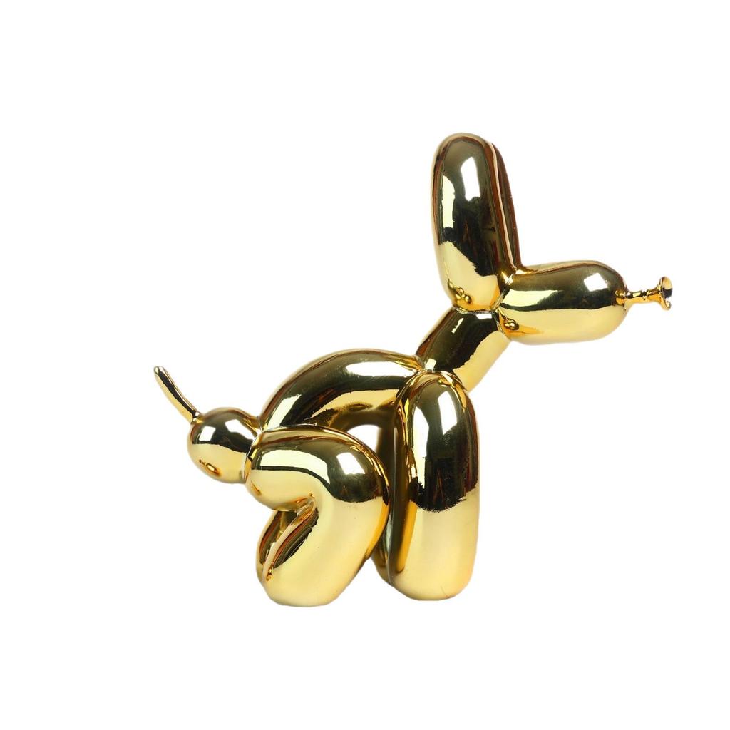 European Style Copper Balloon Dog Statue: Shiny Animal Art Sculpture for Home Décor