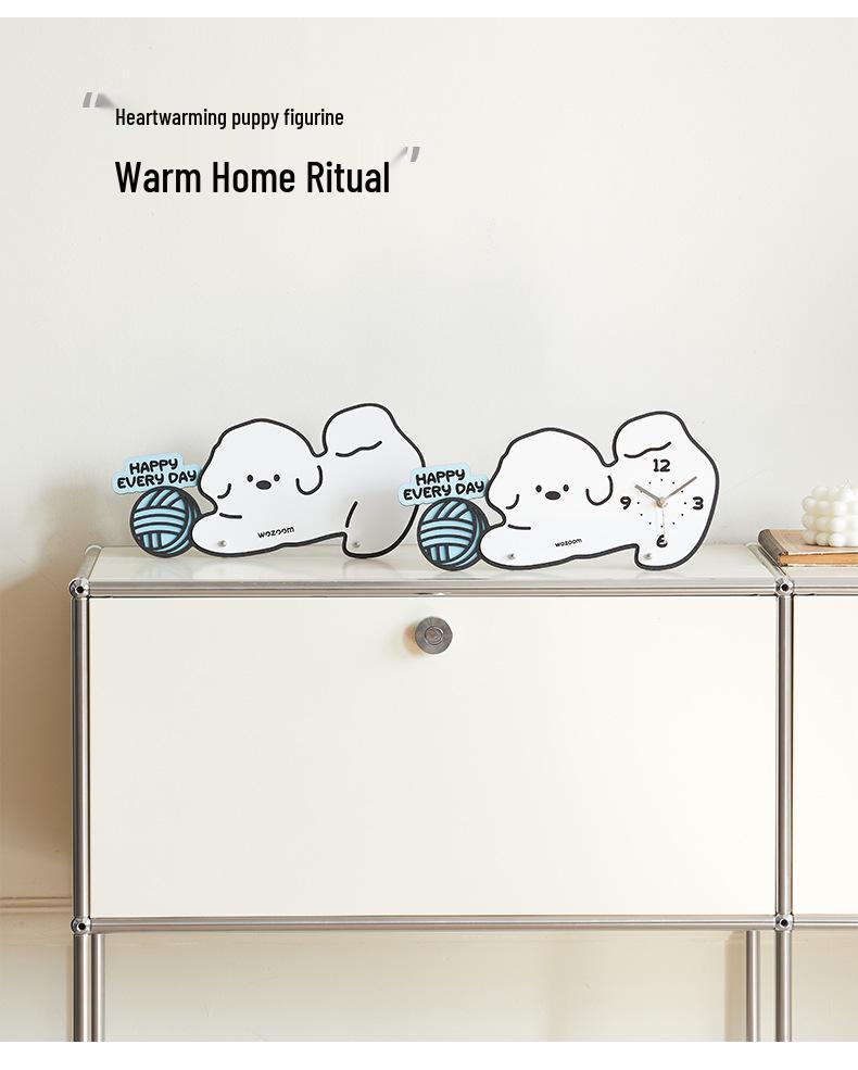 Wozoom Cute Dog Creative Wall Clock for Living Room or Dining Room