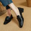 Fashion 2025 New Size 34-40 Women Casual Loafers Real Leather Soft Square Toe High Heels Shoes Spring Office Lady Daily Pumps Shoes