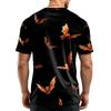 Men’s Casual Crew Neck Lightweight Breathable Short Sleeve T Shirt with Halloween Bat Print Loose Fit Comfortable Top