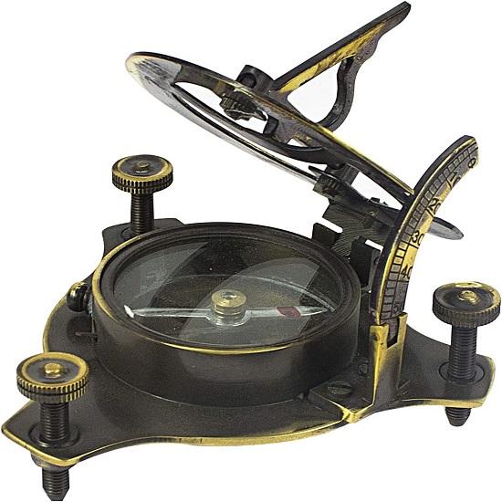 Vintage mosiężny zabytkowy morski zegar słoneczny kompas w pełni funkcjonalny, ręcznie robiony prezent