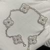 Nuova Versione Bracciale Quadrifoglio Cinque Fiori Agata Rossa Naturale Madreperla Bianca Bracciale da Donna Bracciale Laser
