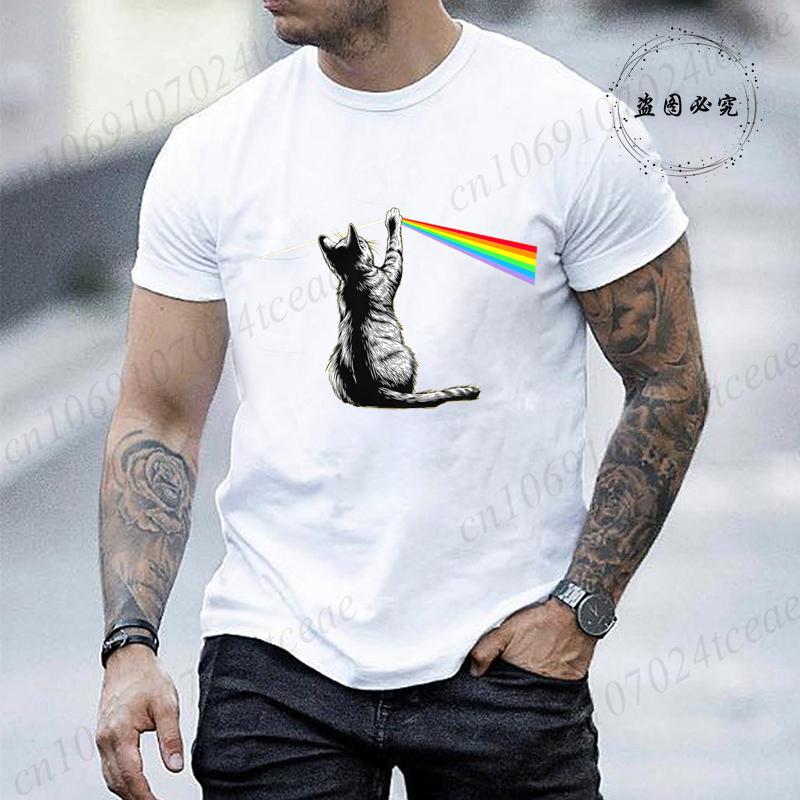 Funny Cat Rock Music Gift Men Women Funny Cat TShirt Men Women T Shirts Breathable Street Clothes Summer Fashion Casual T Shirt