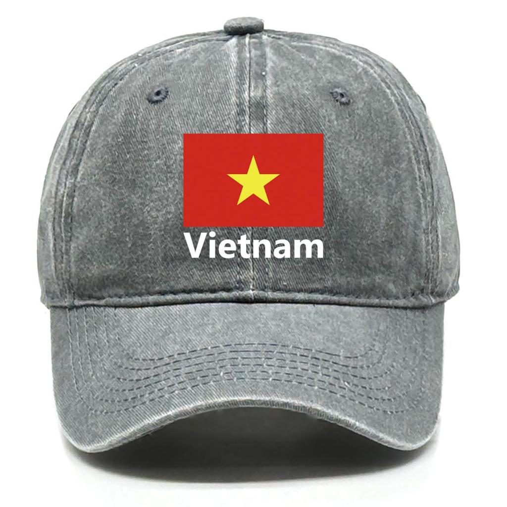 Flag of Vietnam Print Snapback Baseball Hat, Patriotic Dad Hat Hip Hop Adjustable Strap Sporting Raw Brim Adjustable Baseball Cap