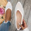 Fashion Women Flats Shoes Pointed Toe Ladies Shoes Solid Color Knitted Slip On Loafers Women Casual Breathable Ballet Women Flat Shoes