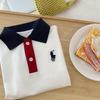 Boys' Cartoon White Polo Shirt - Short-Sleeved Summer Top with Lapel for a Handsome Look, Perfect for Graduation Photos