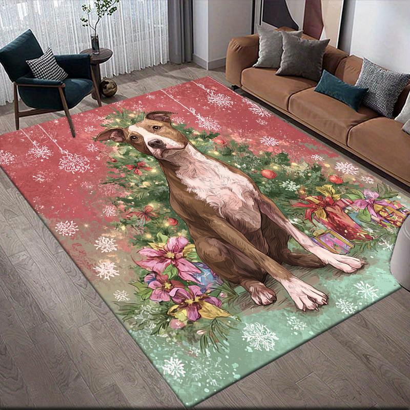 Christmas Dog Home Sofa Decoration for Living Room & Bedroom, Non‑Slip Play Flannel Floor Mat for Game Room