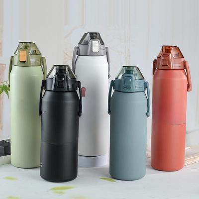 316 Edelstahl Vakuumflasche Große Kapazität Stroh Tasse Outdoor Sport Reise Wasserkocher Auto Wasser Tasse