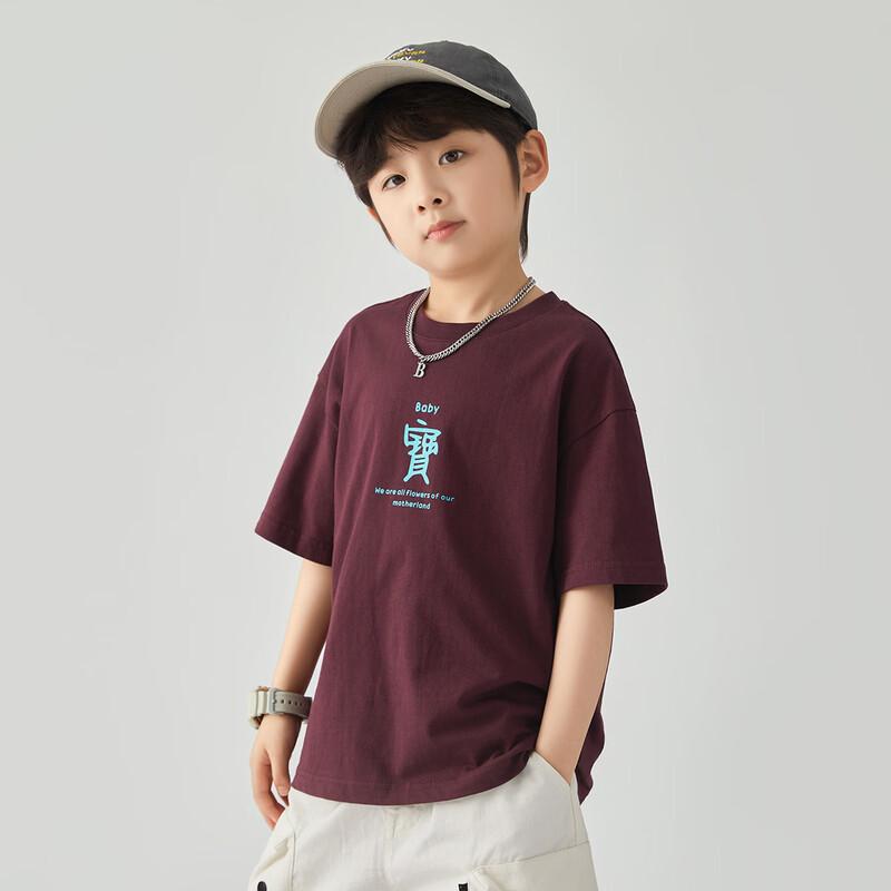 Boys' Summer Chinese Style Fun Text T-Shirt