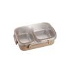 Sealed Stainless Steel Lunch Box Rectangle Rectangle Lunch Box 2/3 Gird Food Storage Box  Outdoor