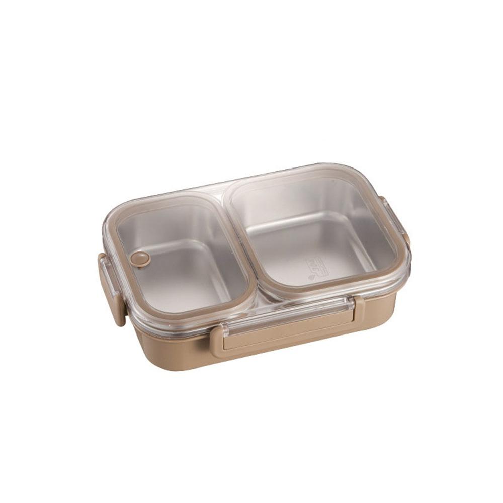 Sealed Stainless Steel Lunch Box Rectangle Rectangle Lunch Box 2/3 Gird Food Storage Box  Outdoor