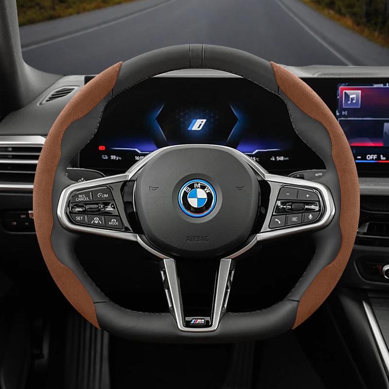 

Suitable for Bmw Anti-Slip Buckle Segmented Suede Steering Wheel Cover Suitable for E46 F20 E87 E39 E91 G20 F31 E93 X3 E83 E61 m Serie 1 F30 X5 E90