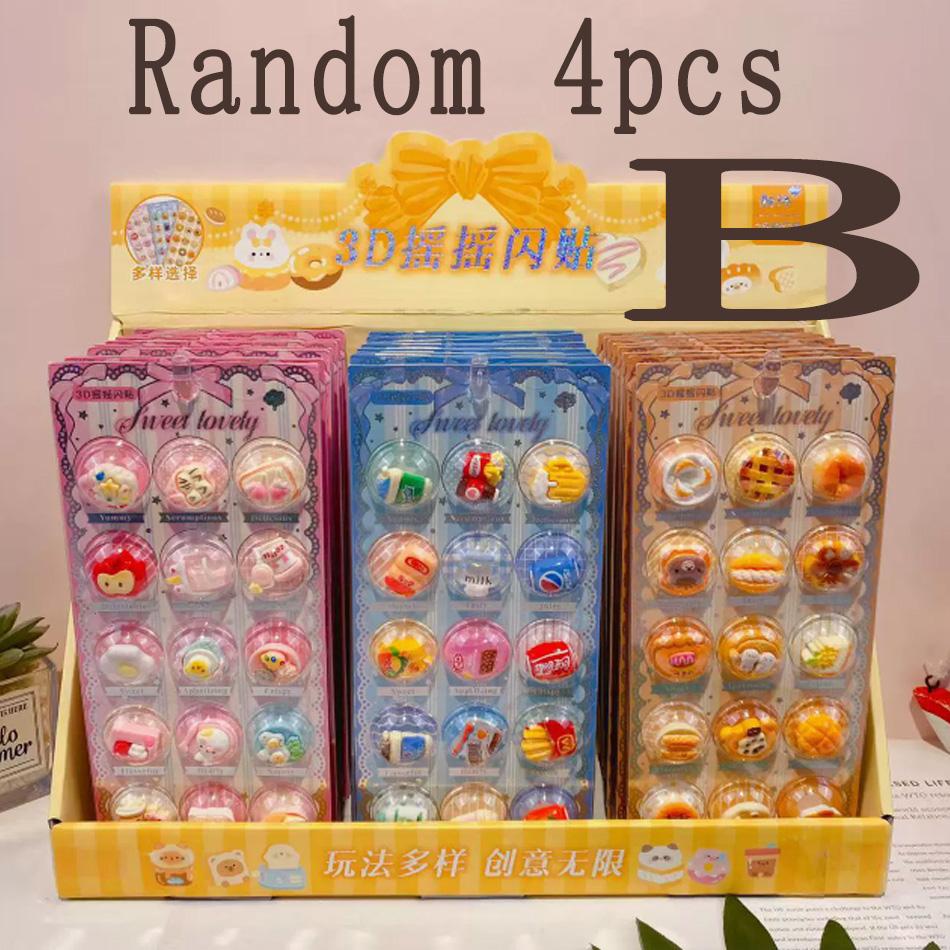 New Shake Flash Sticker 3D 3D 3D Relief Sticker Candy Crystal Sticker Children'S Toy Decorative Sticker Reward Gift