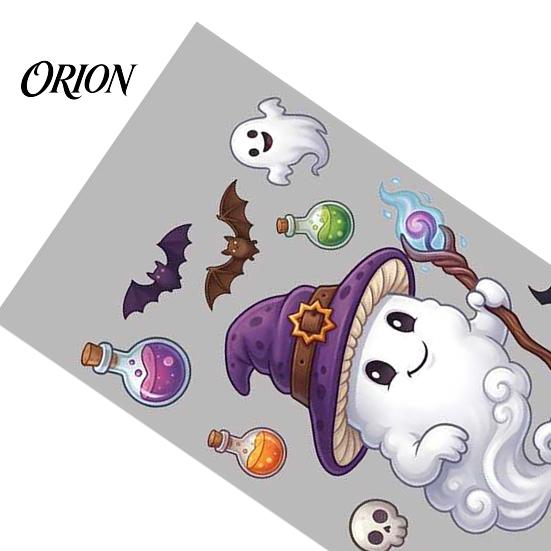 Home Window Ornaments Halloween Cartoon Cling Stickers, Ghost Pumpkin Candy Glass Decals, Self-Adhesive Removable Party Venue Backgrounds Art