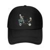 Skeleton Fishing Boat Vintage Humor Mesh Baseball Cap Polyester Forward Observations Hat Adjustable Golf Hat Summer