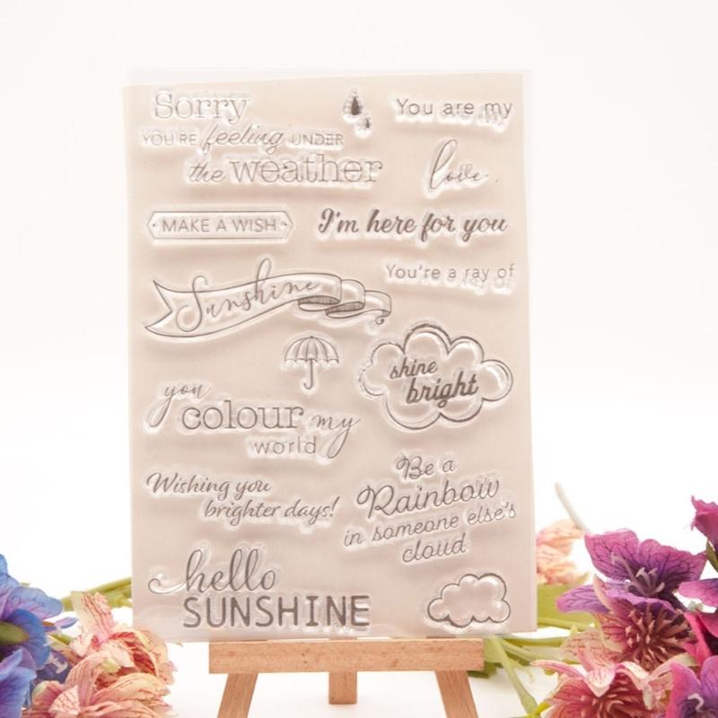 Grußworte Stempelkissen Segenworte Klarer Silikonstempel für Scrapbooking Kartenbasteln, Fotoalbum Dekoration