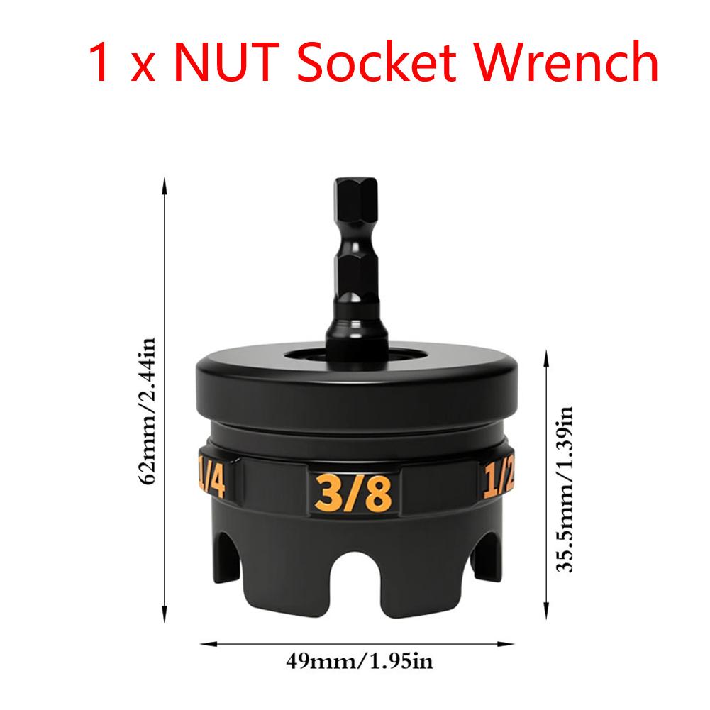 Nuts Spinning Drill Attachment Hex-Shank Nuts Driver Extractor Nut Socket Wrench for 1/4in 3/8in 1/2in Threaded Rods