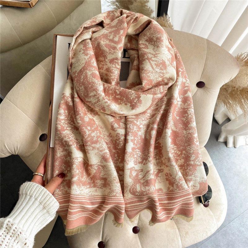 New imitation cashmere scarf women's zoo jacquard decorative shawl scarf thickened warm scarf