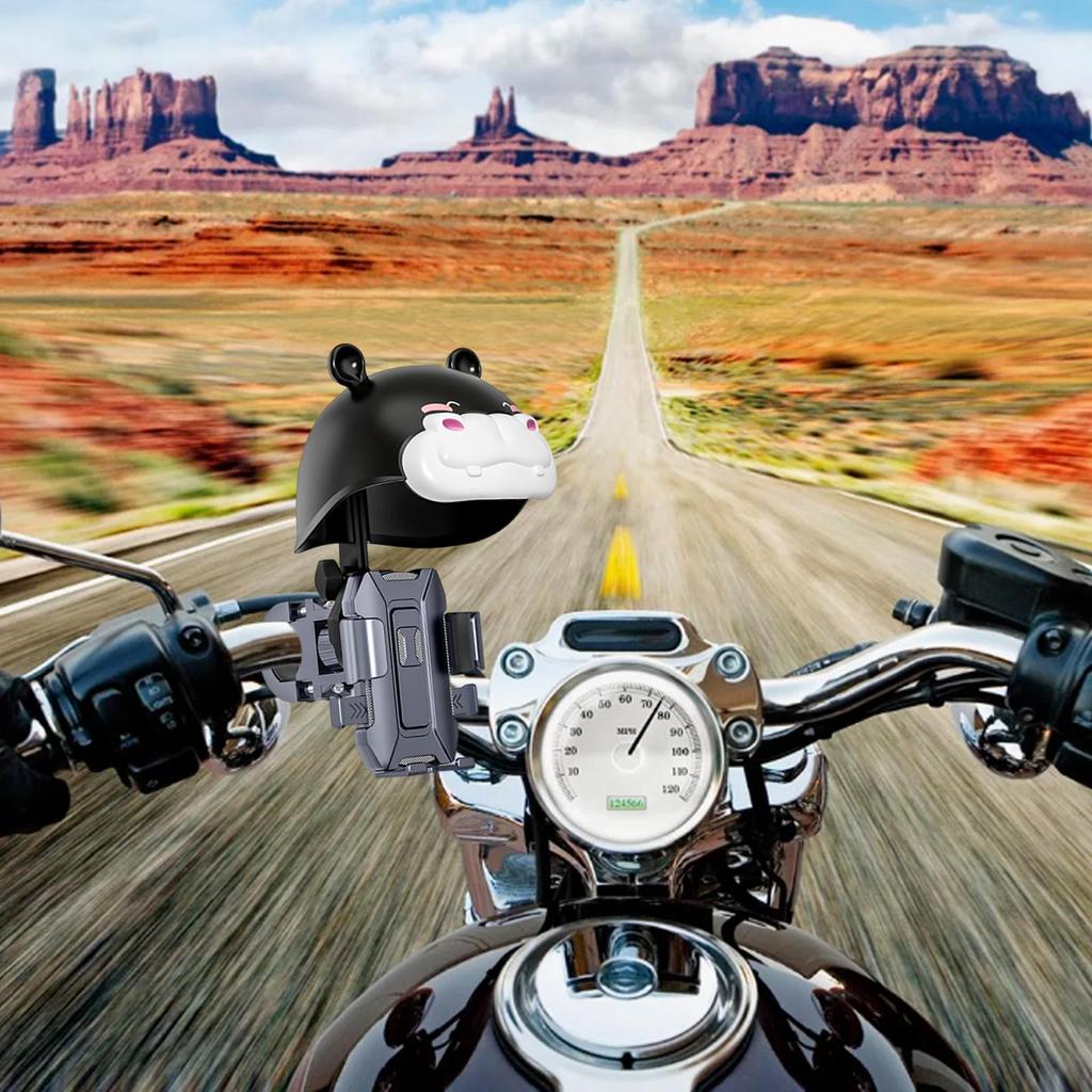 Motorcycle Phone Holder 360 Degree Rotation with Helmet Rainproof Handlebar Motor Phone Mount for Bike Motorbike Mountain Road