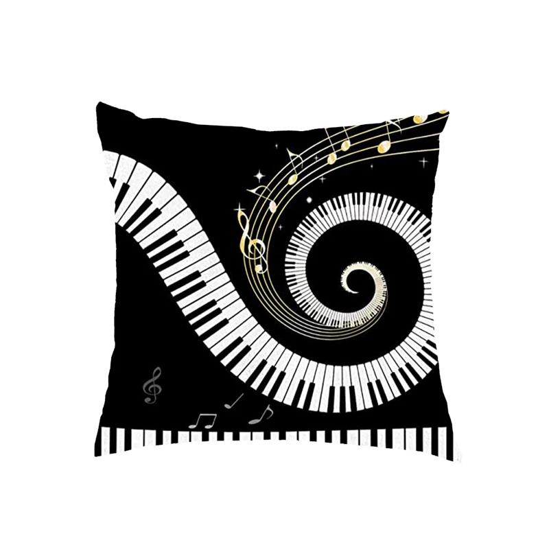 Mode Musiknoten Druck Kissenbezüge Gitarre Klavier Kissenbezüge Zuhause Schlafzimmer Haus Büro Quadratischer Kissenbezug Dekokissenbezug