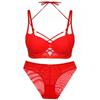 Set reggiseno push-up sexy cavo Set classico con fasciatura regolabile con cinturino alla caviglia Set intimo donna moda reggiseno in pizzo nero tentazione