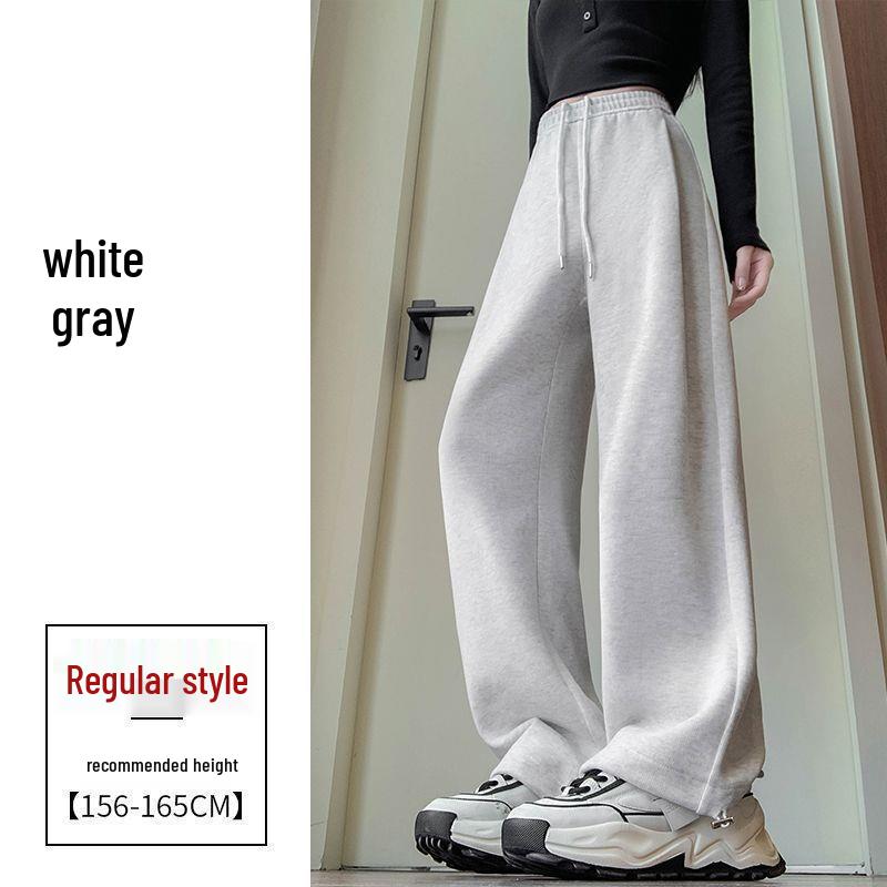 

2025 New Style Wide-Leg Sweatpants: Elastic Cuffs, Loose Fit, Plus Velvet, Thickened for Autumn/Winter, Solid Colors M (Suggest 90-110 jin)
