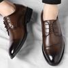 Men's Leather Shoes Dress Business Casual Leather Shoes Soft-soled Fashion Derby Shoes for Men's British Designer Wedding Shoe