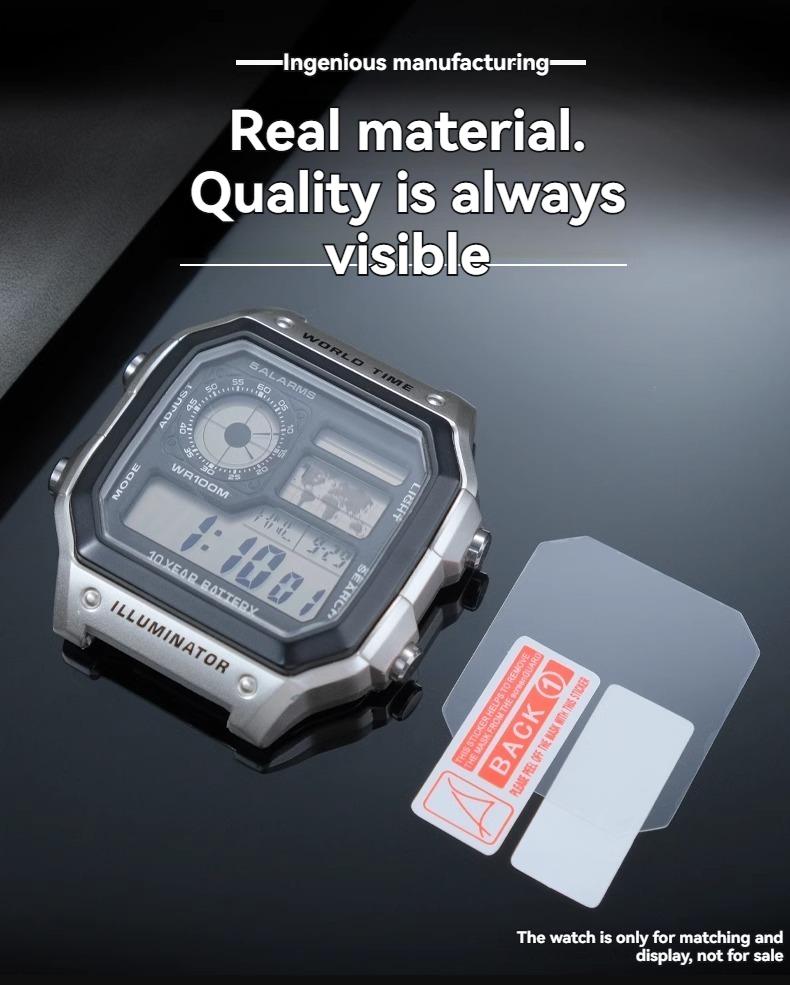 Per Casio AE-1200 AE1200 AE-1300 Orologio Pellicola Temperata AE-1200WH-1B AE-1200WHD AE1200 Orologio Pellicola Protettiva HD Schermo Specchio