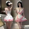 Sexy Lingerie Hollow Suspender Little Maid Uniform Seduction Sweet Pink Princess Dress