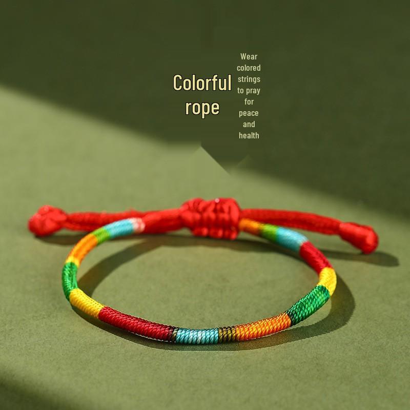 Iridescent Dragon Boat Festival Five-Color Zongzi Bracelet - Handmade Woven for Kids  Adults