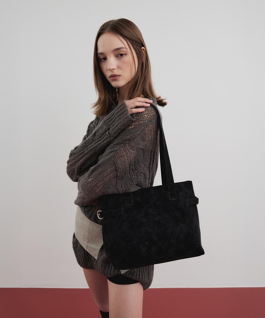 Christine Project Double Belt Shoulder Medium(Black Truffle)