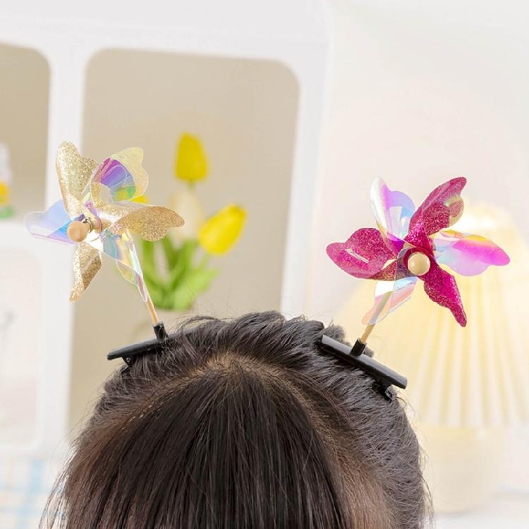 Playful Hair Clips with Spinning Windmills Sweet Charm Hairpin for Children