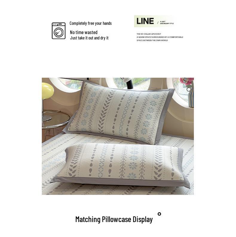 Ice Silk Cooling Bed Sheet Set: Soft, Air-Conditioned, Machine-Washable Mat for Single Person - A-Class Mother and Baby Grade.