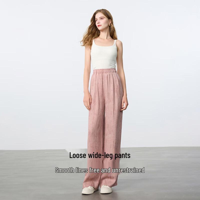 Women's Zen Style Draped Wide-Leg Elastic Waist Pants