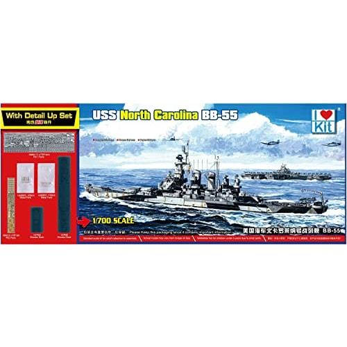 iLoveKit 1/700 US Navy USS North Carolina BB-55 Top Grade Kit Plastic Model Kit ILK65704