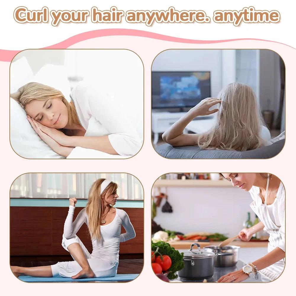 1/2Sets Heatless Curling Rod Silk Curls No Heat Hair Curler Hair Rollers Sleeping Headband Lazy Hair Curlers Women Styling Tools
