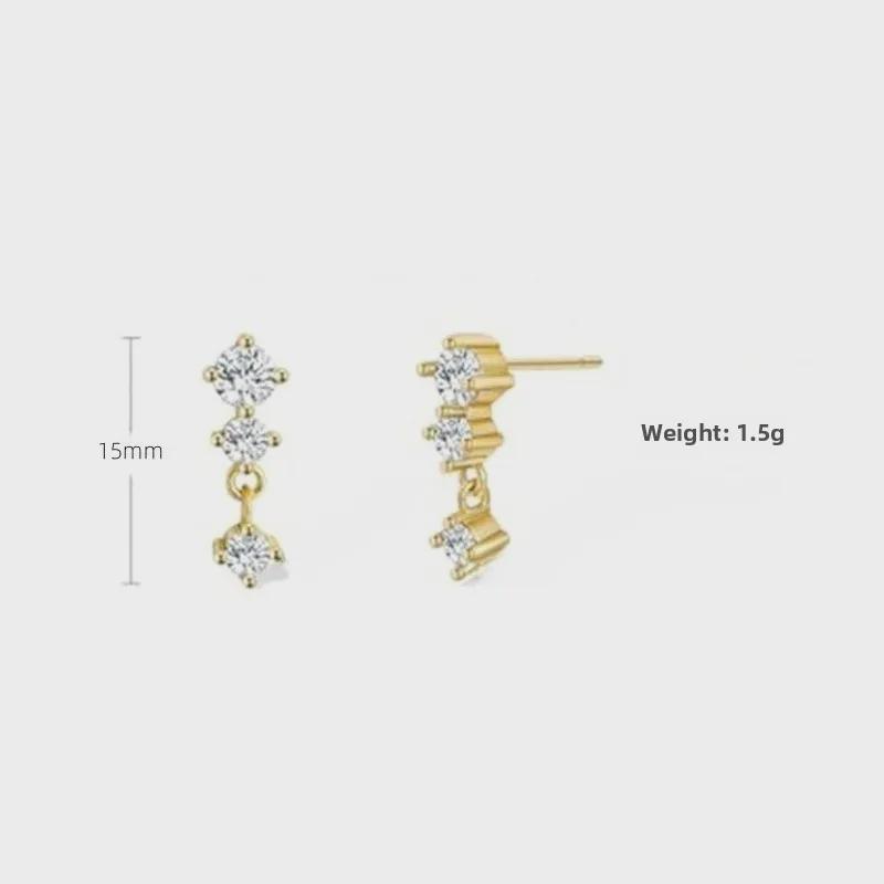 

Елегантні вушні кісточки з геометричним діамантом: Високоякісні європейські та американські модні прикраси