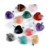 1pc Heart Shape Multi-faceted Natural Stone Amethyst Tiger Eye Charm Pendant Women Jewelry Making for DIY Necklace Accessories