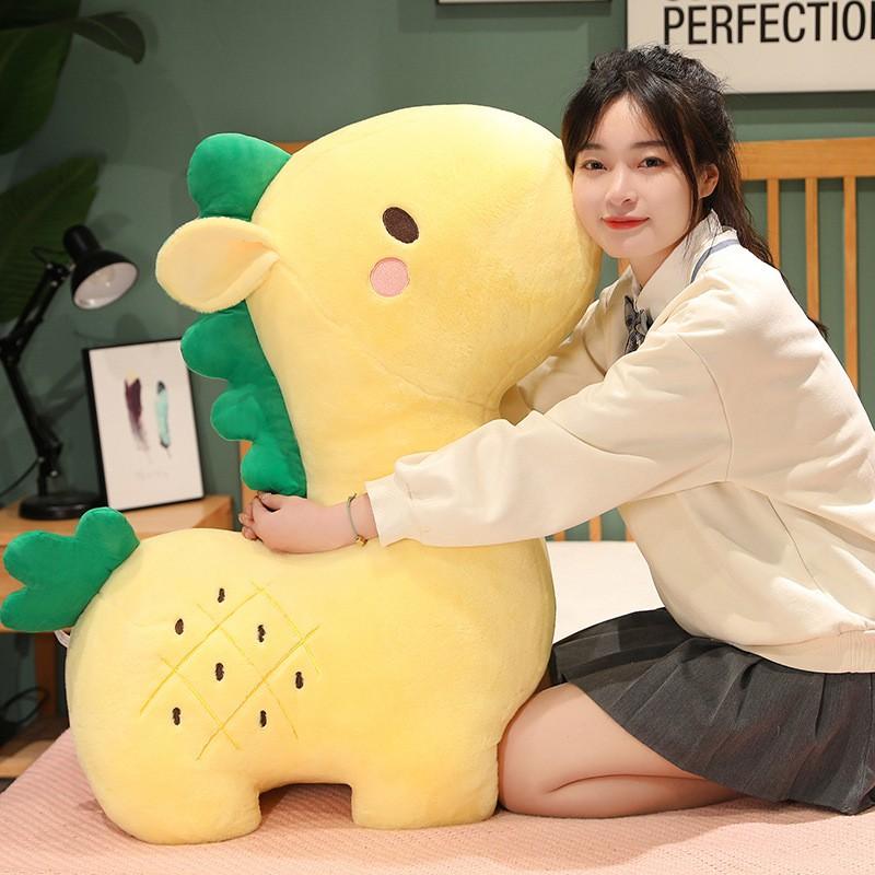 Kawaii Pineapple Horse Plush Stuffed Animal Unicorn Chair For Kids Peluche Toy Lovely Pillow Christmas Birthday Gifts