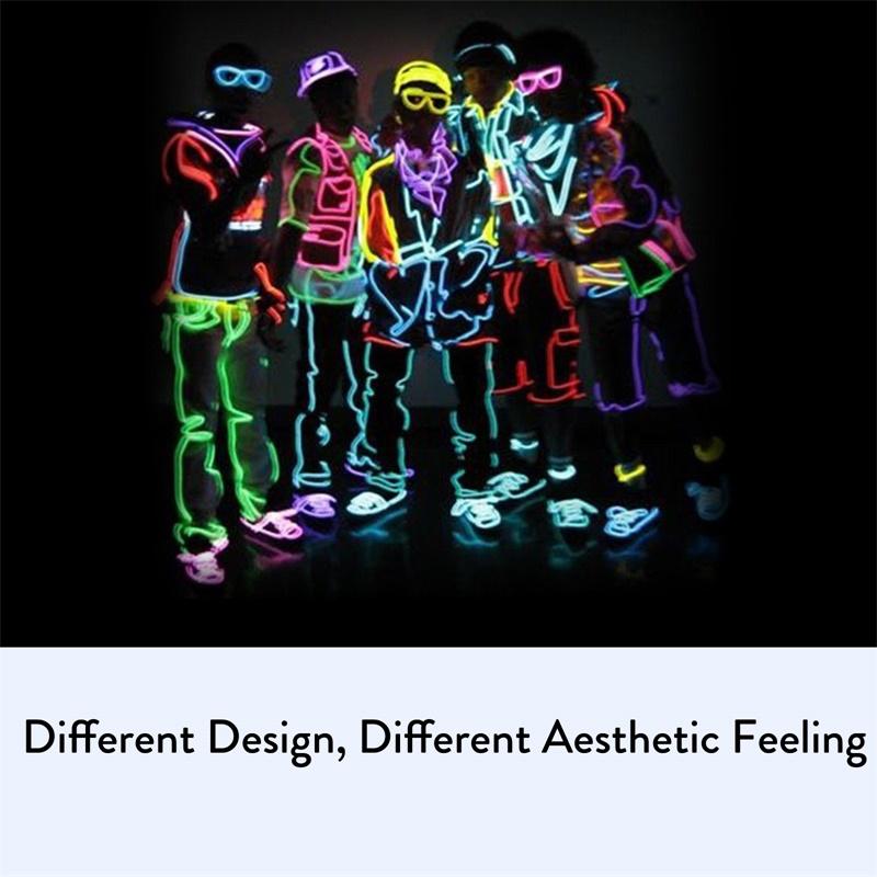EL Wire LED Glow Light Colorful 1M 3.28ft Rope tape Cable Strip Neon Lights Shoes Clothing Car waterproof strip Lights