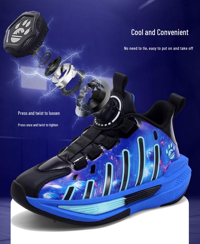 Boys' 2025 Non-Slip Leather Sports Shoes - Lightweight, Soft Sole, Wear-Resistant Running & Basketball Sneakers for Medium and Large Kids