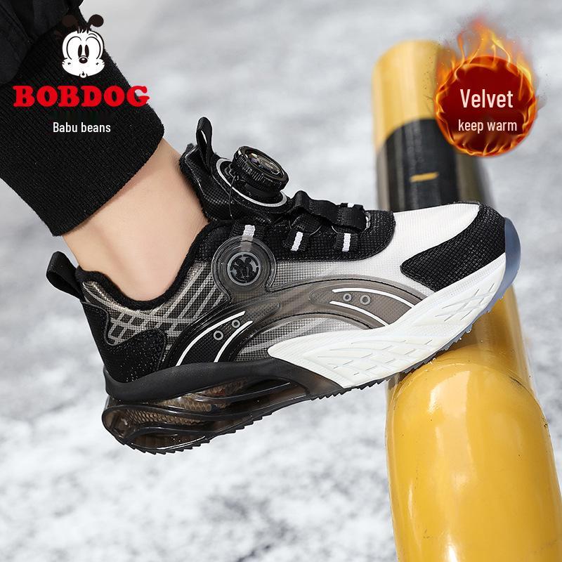 Bobodou Boys' 2025 Autumn/Winter Warm Leather Cotton Sports Shoes