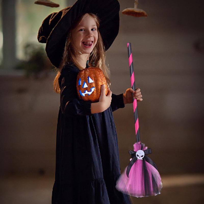 Toddler Witch Costume Witch Accessories For Spooky Halloween Wizard Cosplay Witch Hat Broom For Teen Girls For Role-Play Costume