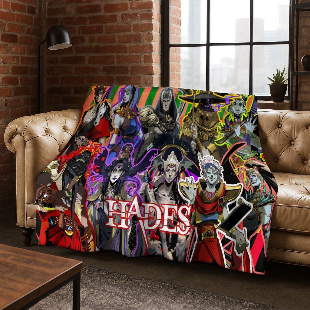 3D Classics Game Hades Cartoon Flannel Blanket,Cozy Soft Throw Blanket for Home Bedroom Bed Sofa Picnic Cover Picnic Gift Kids