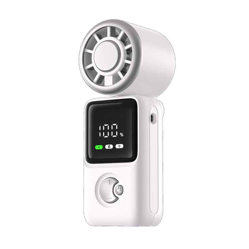 Compact Foldable USB Rechargeable Fan with High-Speed Turbine & Digital Display