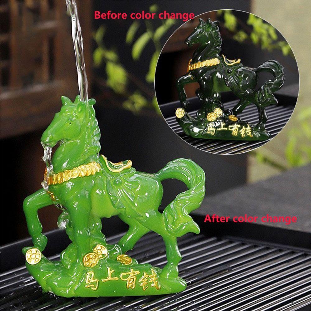 Color Changing Colored Tea Pet High Temperatures Wealth Display Tea Pet Sculpture Gift 12cm Color-changing Horse Ornament