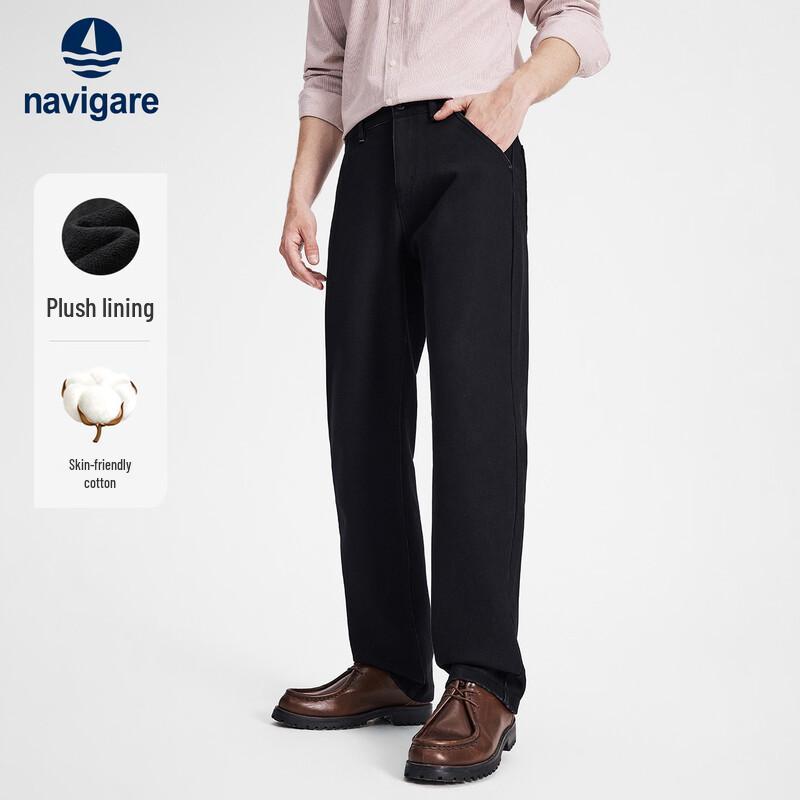 Navigare Men's Fleece-Lined Straight-Leg Stretch Jeans