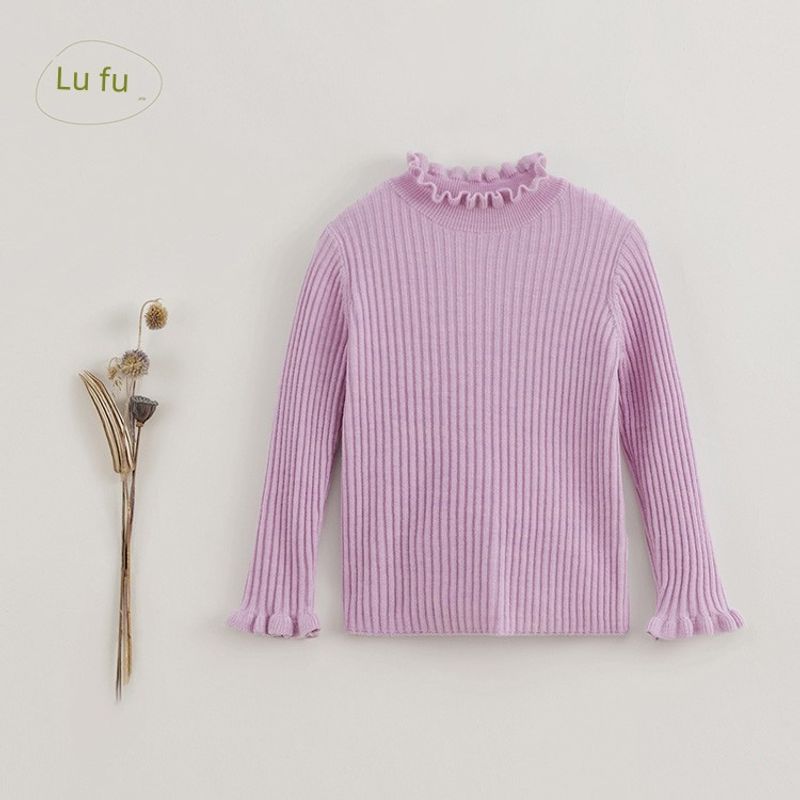 Девочковый универсальный шерстяной свитер Mark Jenny Осень-Зима Mist Pink [Ready Stock] 90