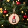Reusable Xmas Tree Pendants 12/24/36Pcs Christmas Gnome Wooden Ornaments, Round Wood Slice Hanging Decorations, Santa Claus Tags Print Designs