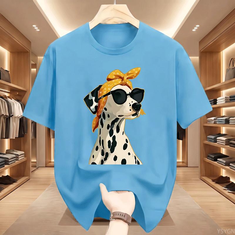 Ladies Dog Graphic T Shirts Unisex Summer Cotton Short Sleeve Printed Tshirt Streetwear Crew Neck T Shirts Unisexs Clothing Tops